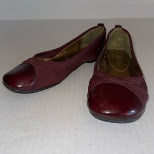 Taryn By Taryn Rose Burgundy Patent Leather Flats